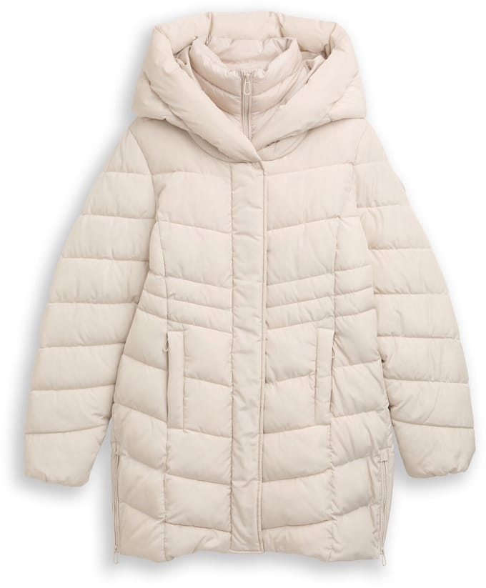 Tom Tailor - Pufferjas in 2-in-1-look - Maat M - cold beige