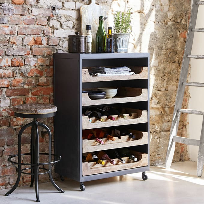 LOBERON Flessenkast Jacksonville zwart/bruin