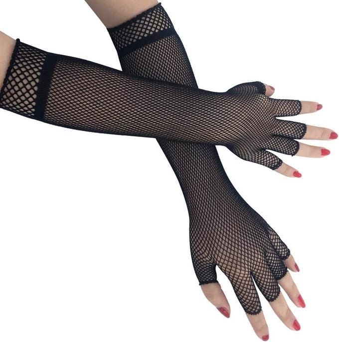 Visnet Handschoenen - Vingerloos - Zwart - Elastisch - One Size