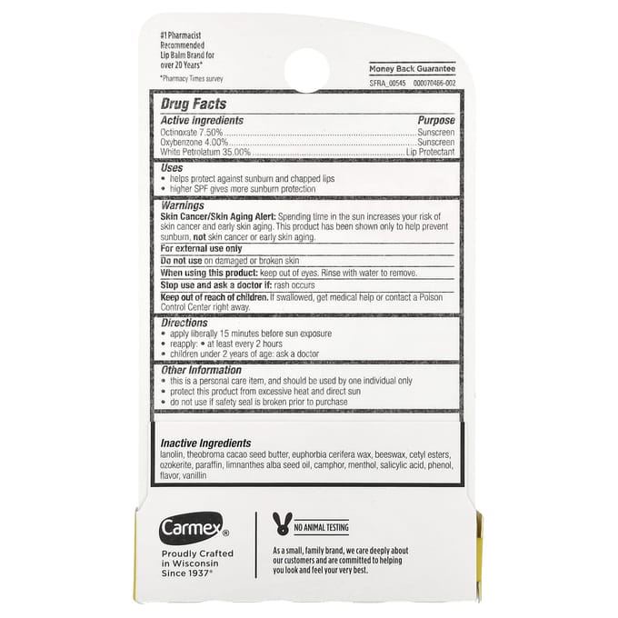 Klassieke Lippenbalsem, Medisch, Spf 15, 4,25G(0.15oz) yellow