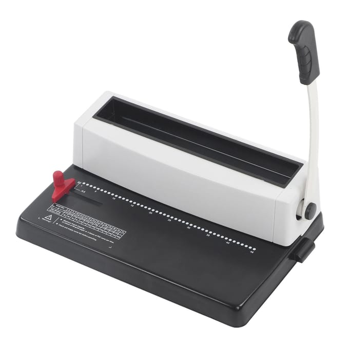 Spiraalbindmachine Gehumaniseerd Handvat Ronde Gatpons Draadbindmachine voor Letterformaat white