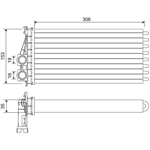 Kachelradiateur, interieurverwarming VALEO 811566