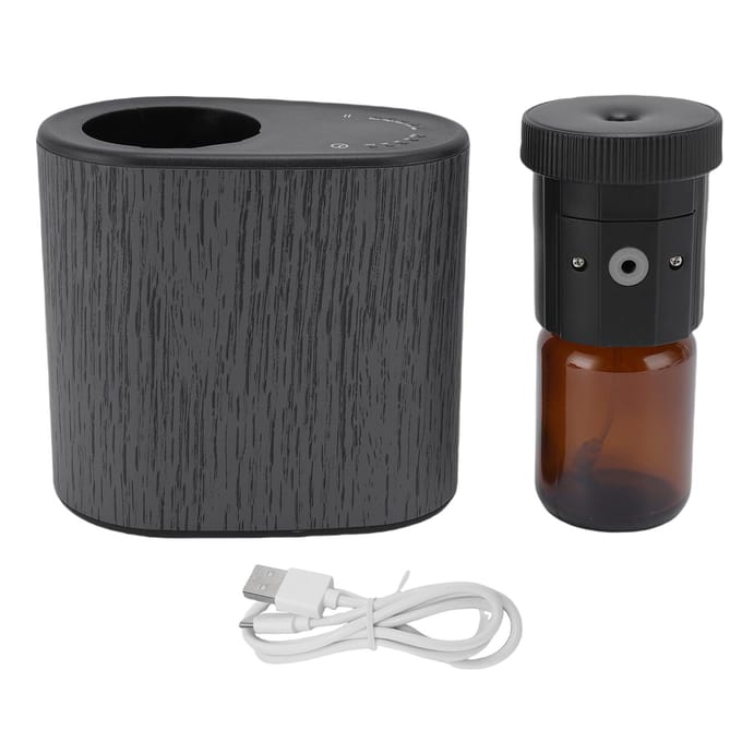 Waterloze Etherische Olie Diffuser Slimme App Bediening Geluidsarm Lekvrij 60ML Geur Diffuser voor Thuis zwart
