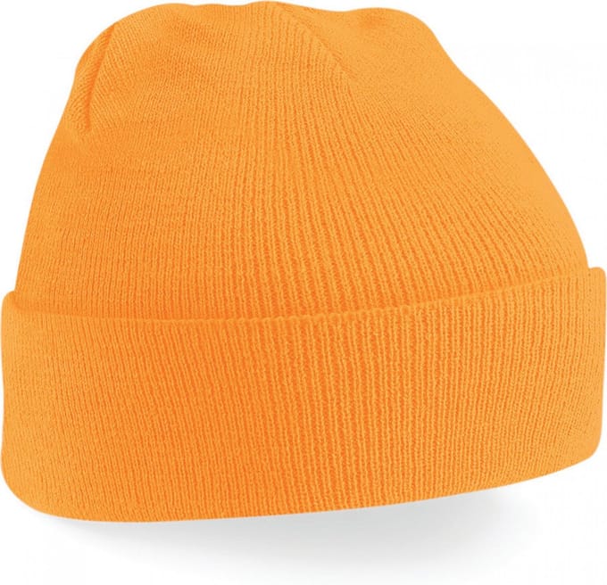 Gebreide muts polyester fluorescerend oranje