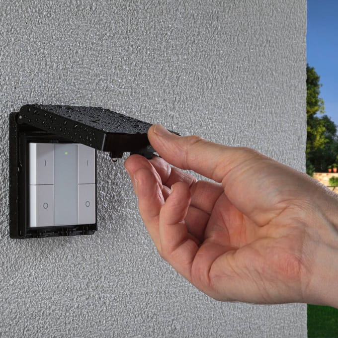 Wandschakelaar Smart Home Zigbee 3.0 On/Off/Dimm Outdoor Zwart