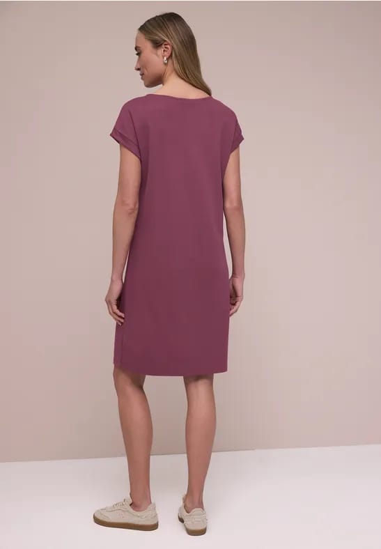 Knielange jersey jurk