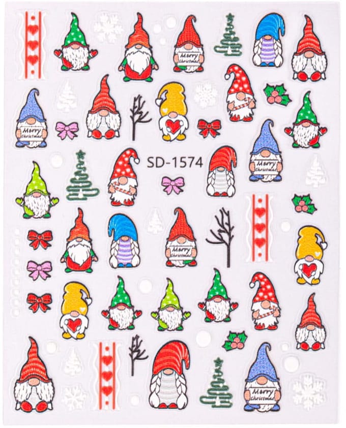 GNB-LAB - Kerstmis 5D Nagelstickers - Zelfklevend - SD-1574