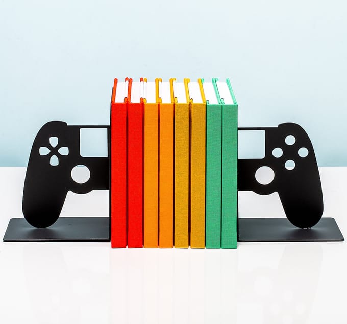 Balvi Joypad Boekensteun – Metaal – Zwart