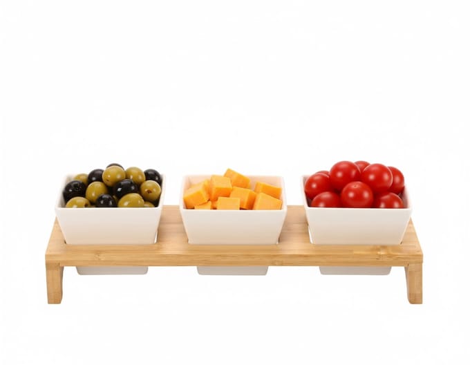 Cheffinger Snackschalen Set - 4-delig - Bamboe