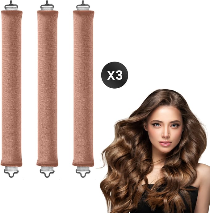 DIVERZA Haarkruller – Heatless Curls – Haarkruller Zonder Hitte – Krullend Haar – Haarrollers 3 delig – Roze