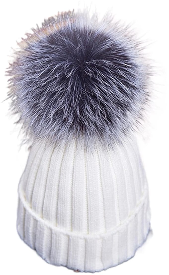 Vivva - Damesmuts - Wintermuts Dames - Gebreide Muts - Wit - Warme Hoofddeksels - GLACIA