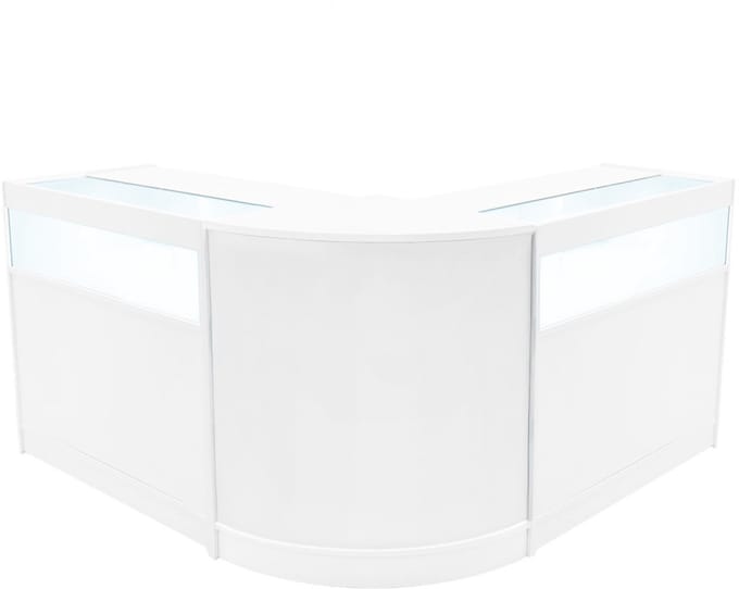 Iris led winkeltoonbankset - wit - 60+2x90 cm - led-verlichting