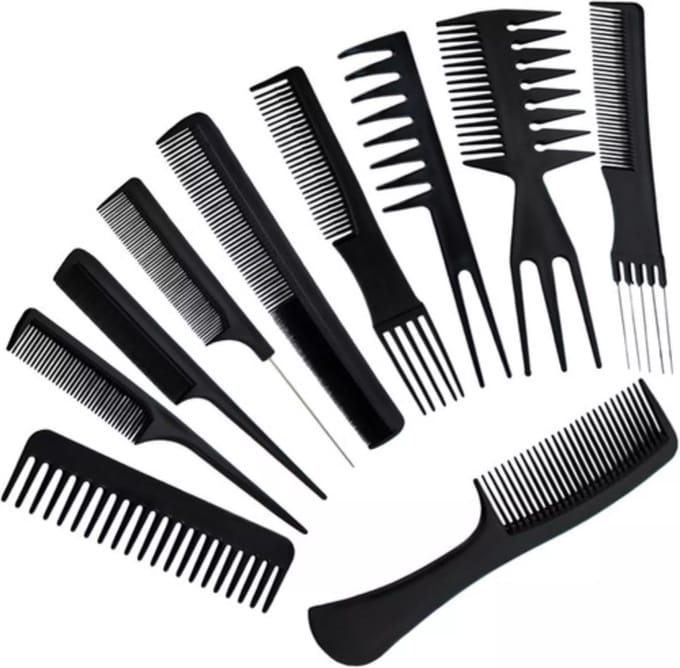 Finnacle - Kammen set - Kapperstool - Kappersset 10-delig - Haarstyling - Puntkam - Kam
