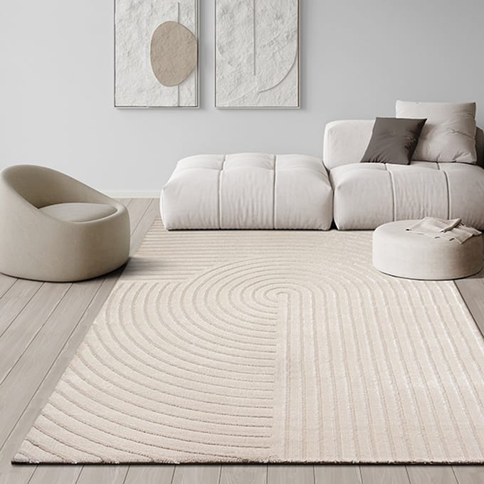 the carpet Knight - Modern vloerkleed, kortpolig, 3D-effect, elegante structuur, beige, 80 x 150 cm
