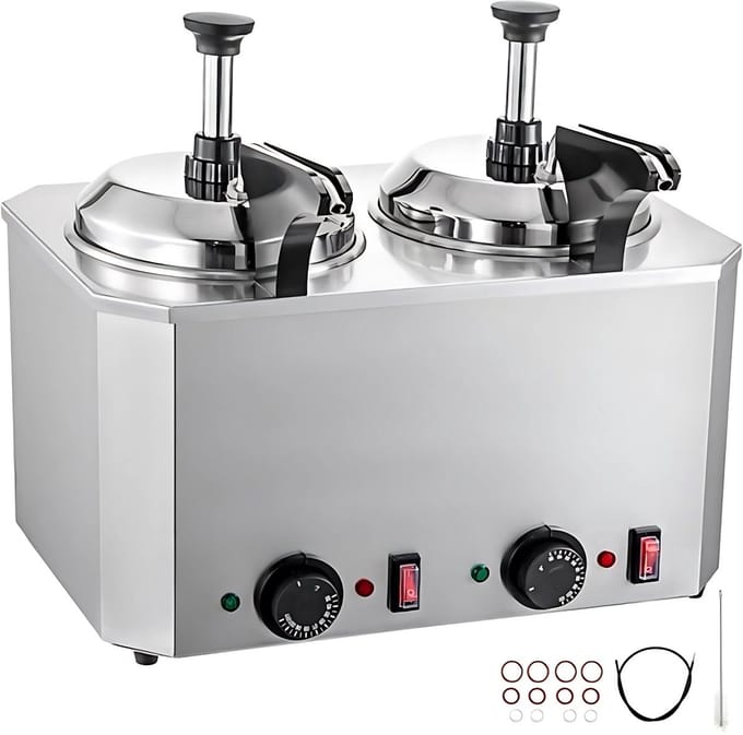 Fonduepan - Elektrisch - Dispenser Machine - 2.5L x2 - Kaasverwarmer - Kaasfondue - Met 2 Pompen