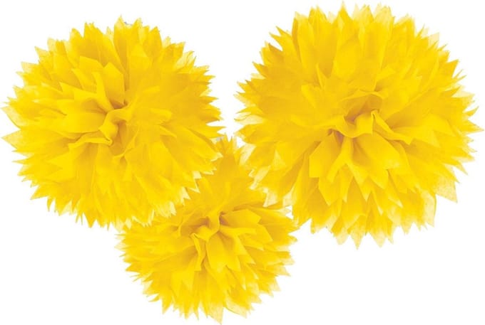 Amscan Pompoms Feestdecoratie 40,6 Cm 3 Stuks Geel
