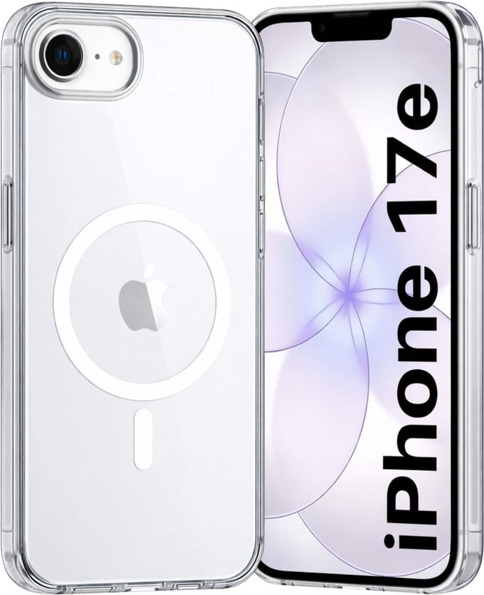 iPhone 17e Hoesje backcover Shockproof siliconen Transparant met geïntegreerde magnetische cirkel
