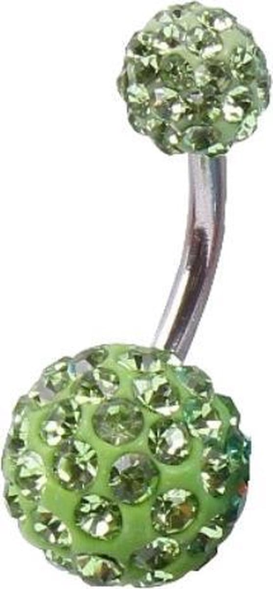 Fako Bijoux® - Navelpiercing - Disco Dots Duo - Groen