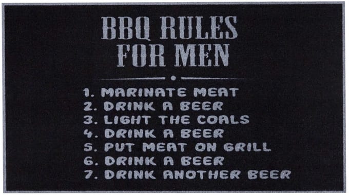 MD Entree - Barbecue Mat - Rules for men - 67 x 120 cm