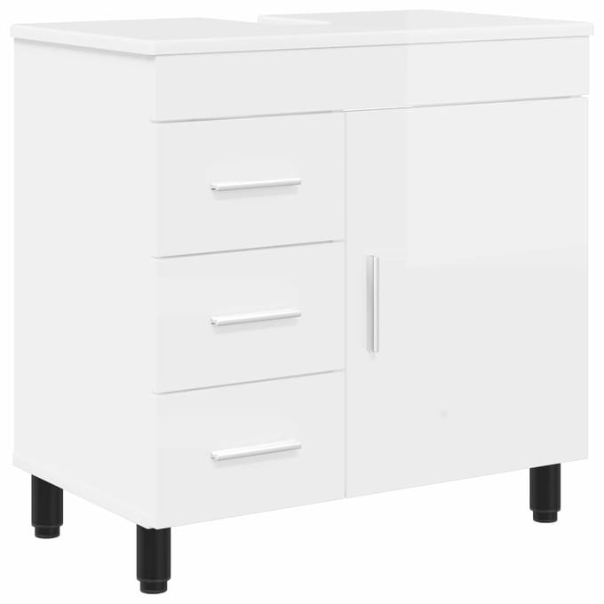 vidaXL - Badkamer - vaniteitsunit - Hoogglans - Wit - 60 - x - 35 - x - 60 - cm
