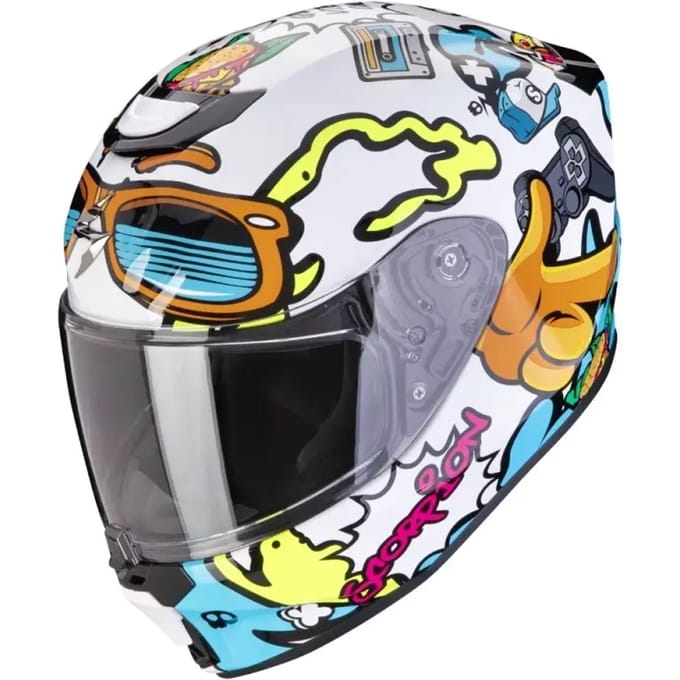 Scorpion EXO-JNR Fun Wit Blauw Integraalhelm - Helm