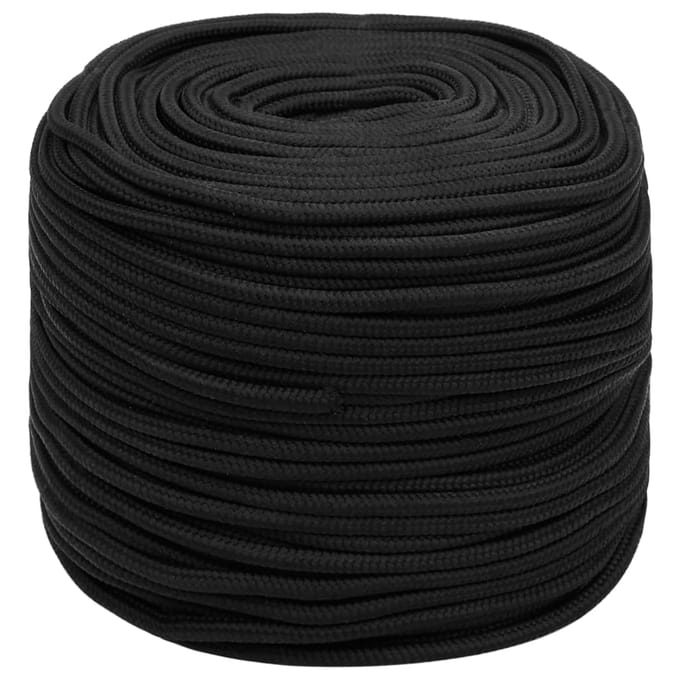 vidaXL - Boottouw - 6 - mm - 100 - m - polypropeen - zwart