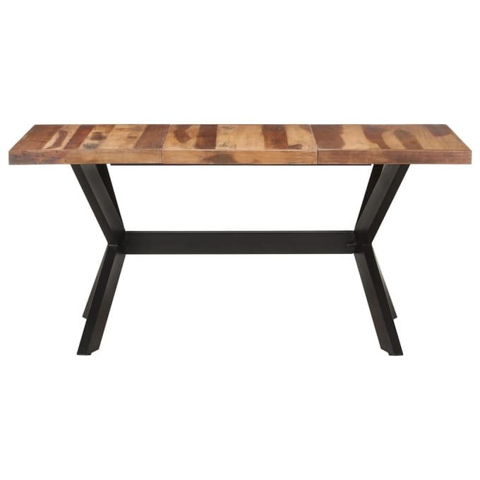 vidaXL - Eettafel - 160x80x75 - cm - massief - hout - met - honingkleurige - afwerking