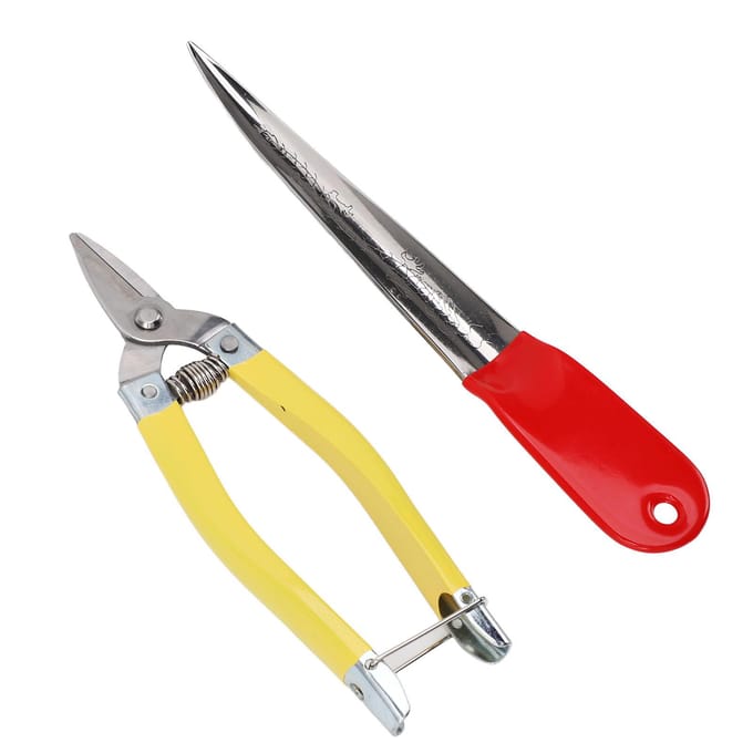 2 stuks Professionele Rotan Reparatie Gereedschapskit Roestvrij Staal Veelzijdig Rotan Reparatie Schaar Breekijzer gray