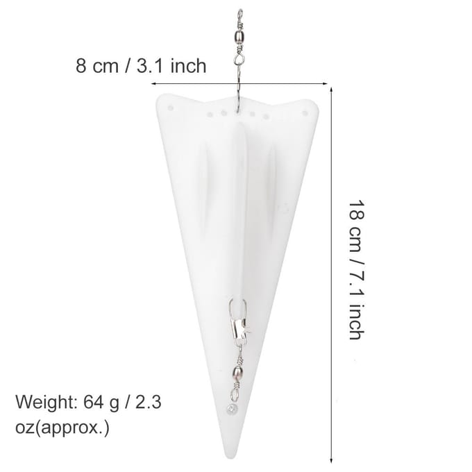 3 stuks Plastic Vissen Trollen Duikbord Kunstmatig Aas Lure Visaccessoire white
