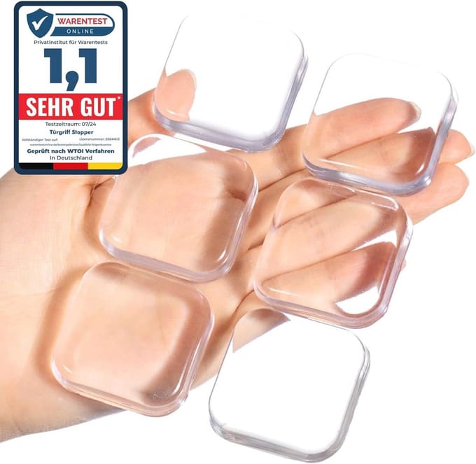 Transparante Deurstopper Set van 6 - Zelfklevend Rubber voor Muurbeveiliging - 4 cm Elastische Buffers