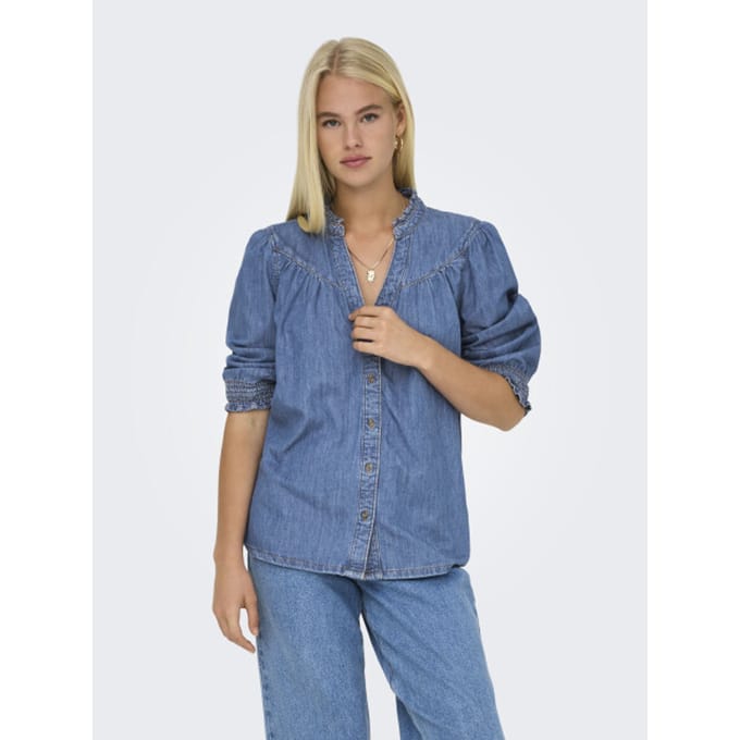 ONLY - ONLRAYA 3/4 SHIRT DNM AKM NOOS - Dames - Blouses