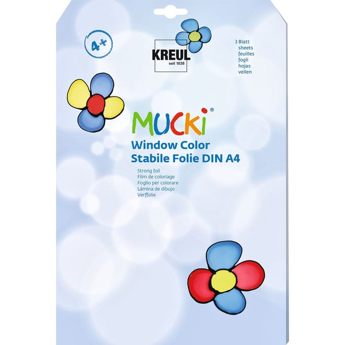 MUCKI Window Color stabiele folie, DIN A4, 3 vellen