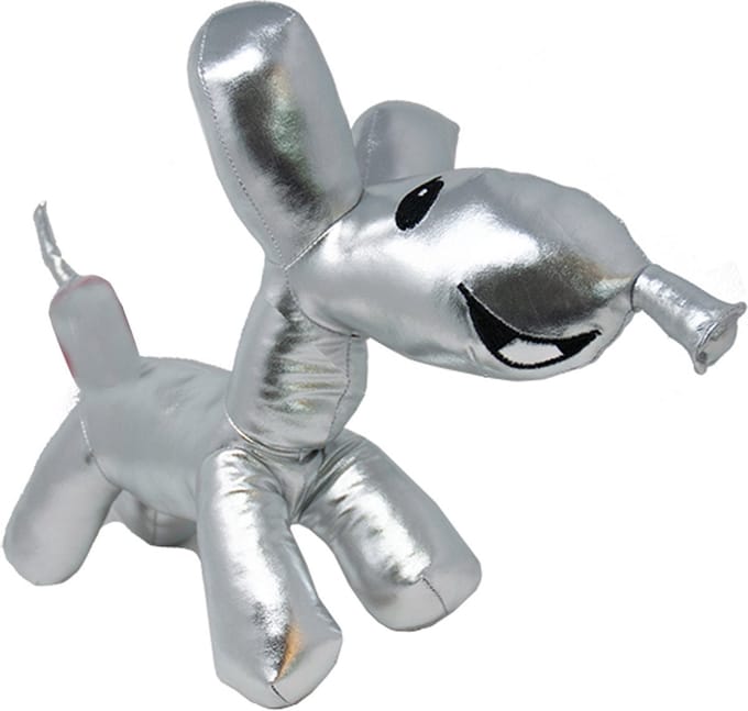 Ballooneez Hond (Zilver) Pluche Knuffel 35 cm
