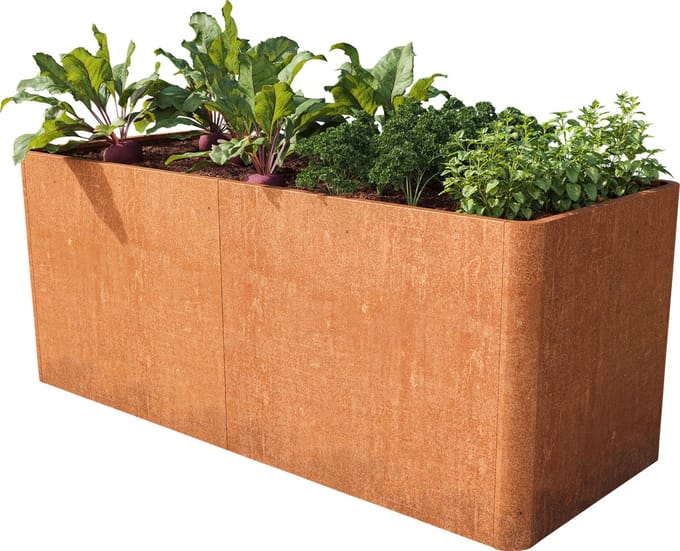 PRIMEYARD cortenstaal Moestuinbak Mario 200x80x60 cm, roest look