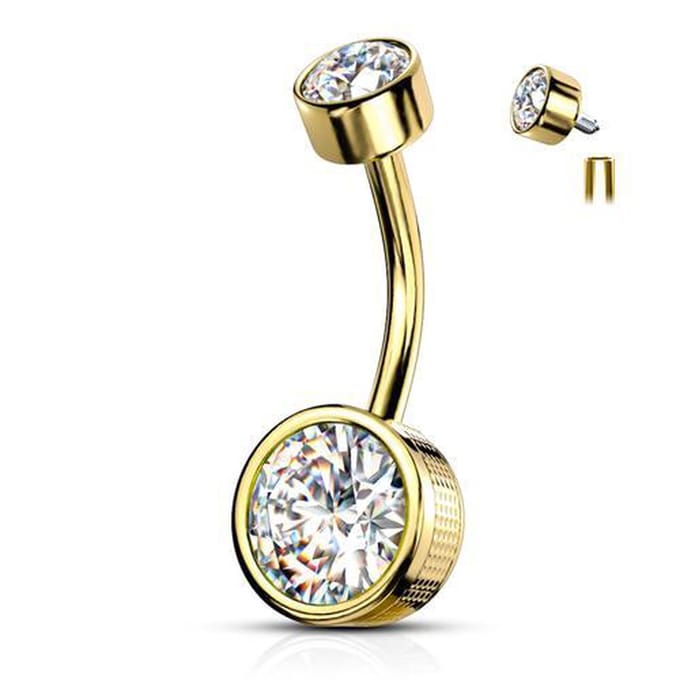Piercing bezel - goud wit - LMPiercings