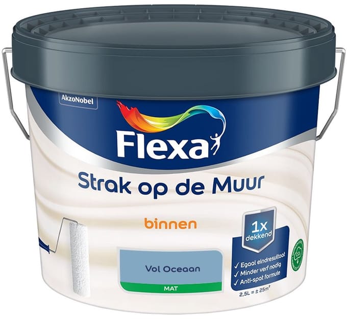 Flexa - Strak Op De Muur Binnen Mat - Vol Oceaan - Mengverf - 2,5 L