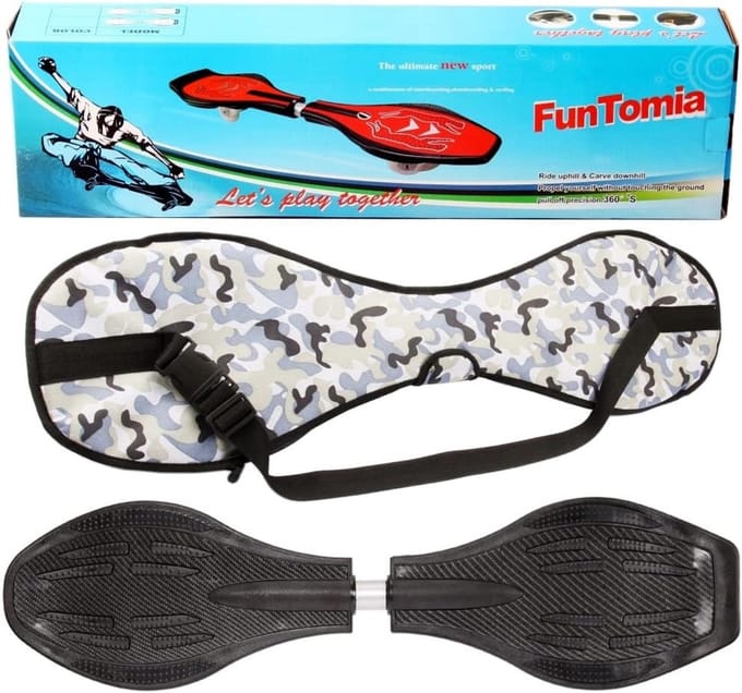 Waveboard - Carbon-look - Tot 120 kg - Met LED-wielen en ABEC9 kogellagers - Voor Beginners