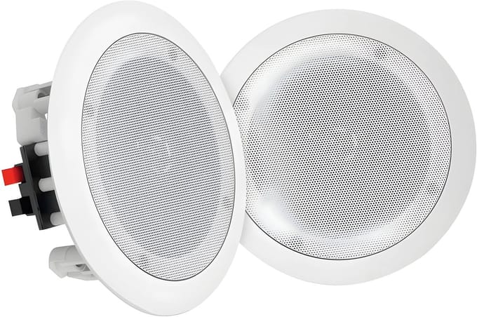 Pyle Inbouw Plafondspekers - 8 Inch Bluetooth Muurluidsprekers - 250 Watt -2-weg Binnen Stereo Speakersysteem (Set) - Wit