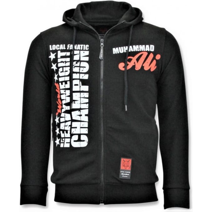 Exclusieve Sportvest Heren - Muhammad Ali Champion Print - Zwart