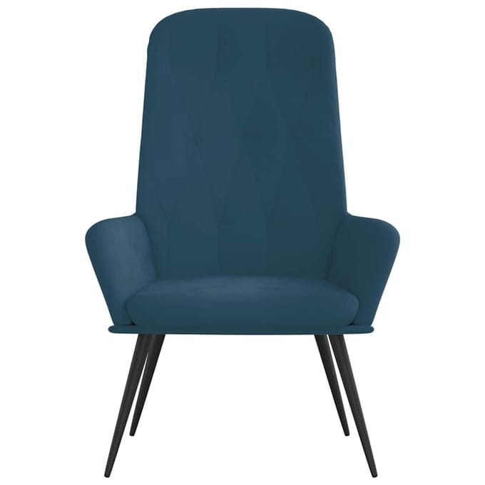 vidaXL - Relaxstoel - fluweel - blauw
