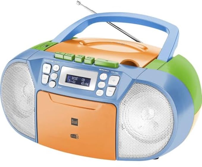 DAB+ Cassetteradio met CD - Boombox met Stereo Luidsprekers en USB Poort - Draagbare Audio Speler