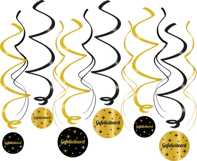 Classy party swirls - Gefeliciteerd