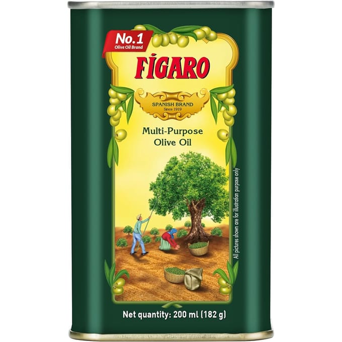 Fígaro Olijfolie 200ml Blik Multifunctionele Pure Kook Olijfolie Geïmporteerd Uit Spanje yellow