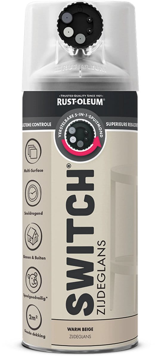 Rust-Oleum Switch Spuitbus Verf Zijdeglans 400ml - Warm Beige