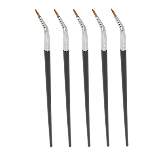 5 stuks gebogen eyelinerkwasten, multifunctionele make-up, schuine eyelinerkwasten, cosmetisch hulpmiddel voor concealer white