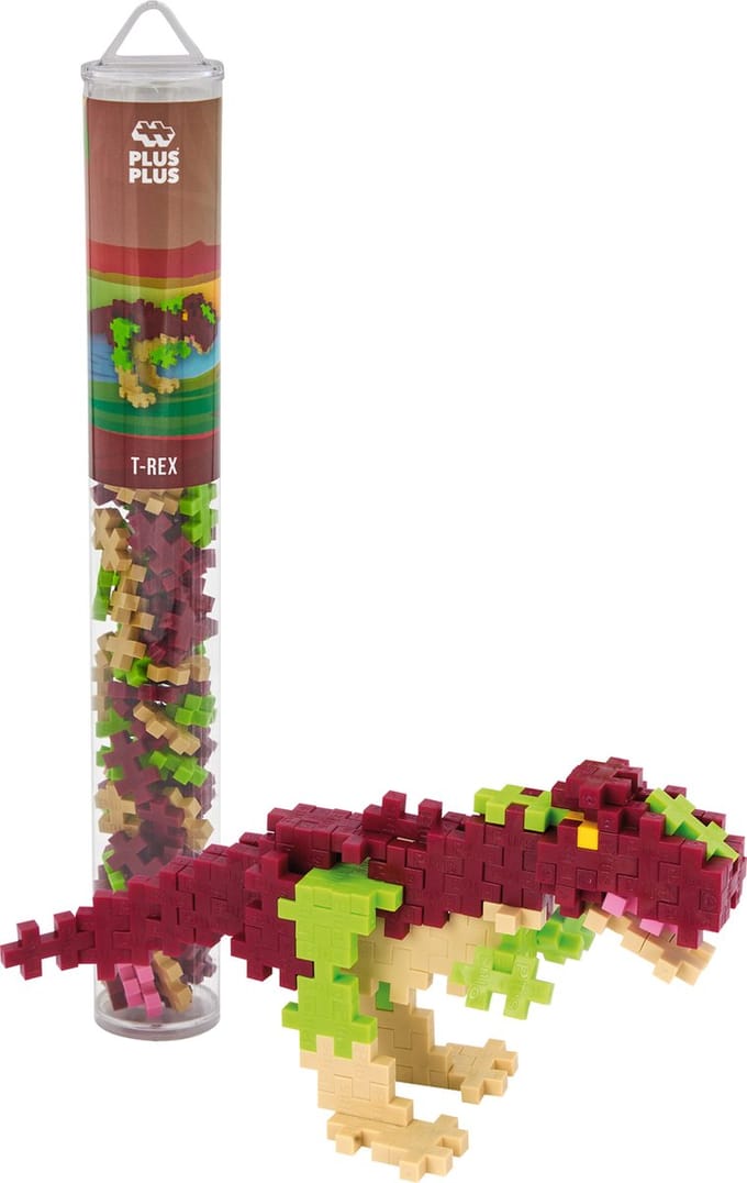 Plus-Plus Tube T-Rex Dinosaurus 100 delige bouwset - 4200 - Bouwspeelgoed - Constructiespeelgoed - Set met bouwstenen - Vanaf 5 jaar