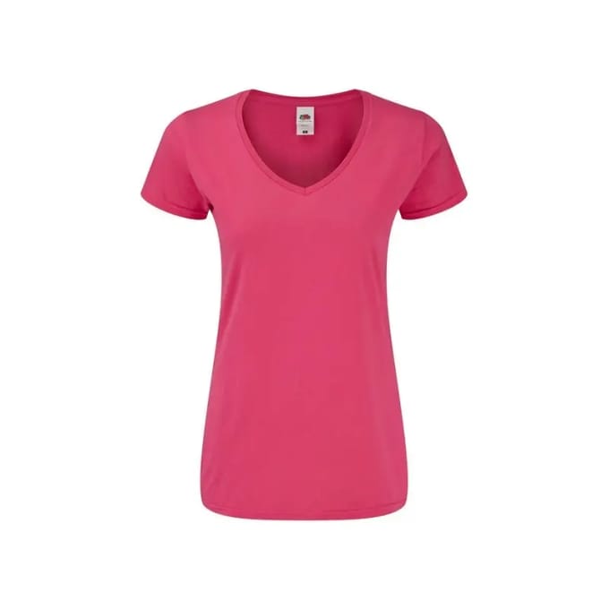 Fruit of the Loom - Ladies´ Iconic 150 V Neck T - Fuchsia - M