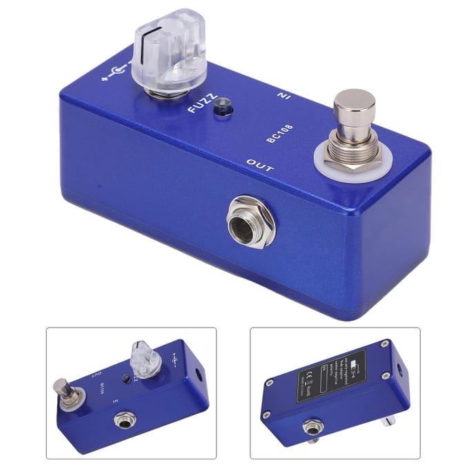 Pédale d'effet Fuzz Mini Métal avec True Bypass Accessoires pour Instruments de Musique blue