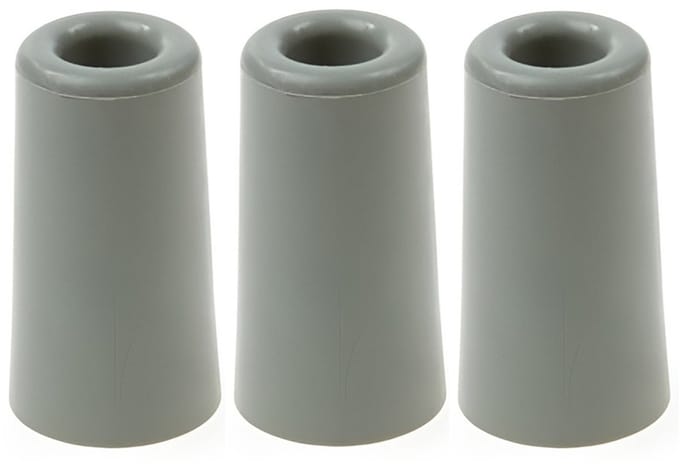 Deurbuffer / deurstopper - 3x - grijs - rubber - 75 x 40 mm - deurstop