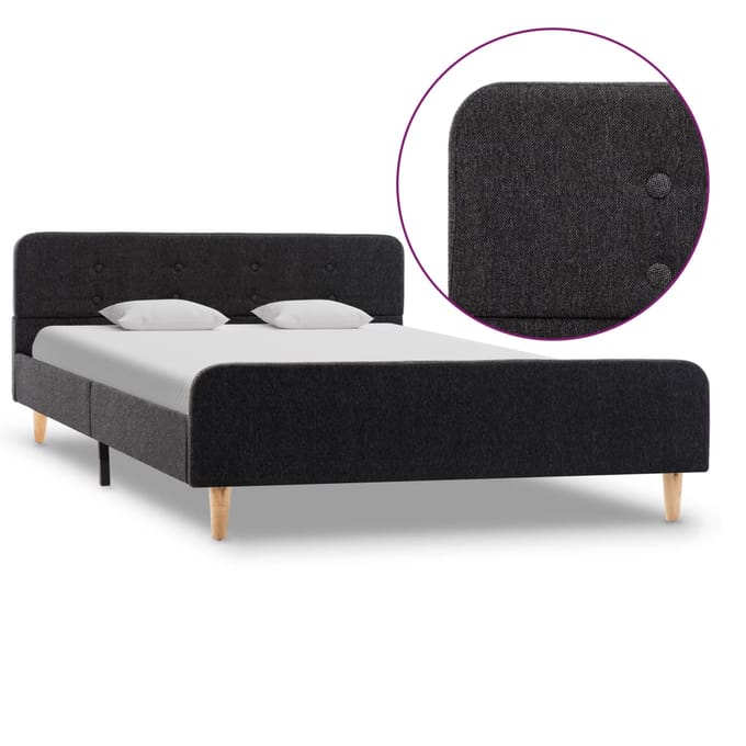 vidaXL - Bedframe - jute - donkergrijs - 120x200 - cm